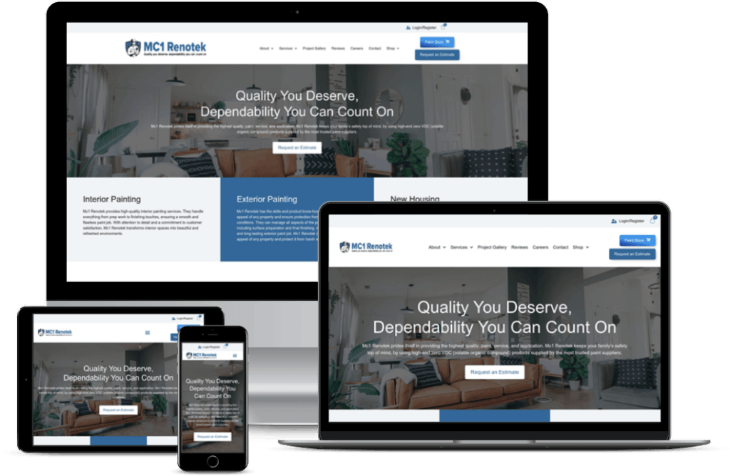 Web design portfolio - MC1 Renotek